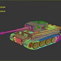 Detailed Sand Colored Military Tank With Number 13 Cannon And Tracks