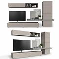 Modern minimalist TV cabinet TV background wall TV decorations 3d model