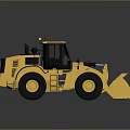 Yellow Heavy Duty Construction Utility Vehicle With Large Tires And Front Bucket