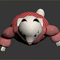 Cute Rabbit Doll With Long Pink Ears Pink Top And Red Striped Skirt