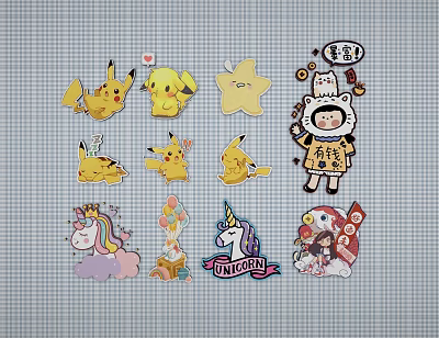 Wall Decorative Stickers Refrigerator Stickers Decorations Children's Room Decoration Cartoon 3d model