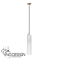 Modern Pendant Light Design With White Cylindrical Glass Shade And Metal Hanging Rod
