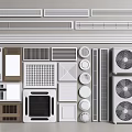 Various Air Conditioner Vent Designs With Different Shapes Sizes And AC Units 3d model