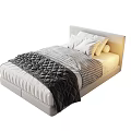 Modern Single Bed With Grey Headboard White Bedding And Black Blanket