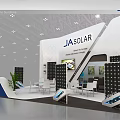 JA SOLAR Modern Exhibition Booth With Solar Product Displays And White Furniture