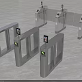 Public Facilities Silver Turnstiles With Display Screens And Card Readers For Entrance Security