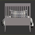 Pink Wooden Bed Frame For Bedroom With White Sheets And Plaid Pillow