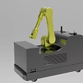 Industrial Robotic Arm Equipment With Yellow Arm And Gray Mobile Base