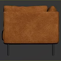 Modern Orange Fabric Single Sofa With Black Legs And Comfortable Cushions