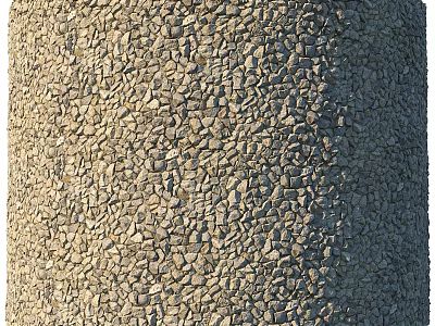Cylindrical Construction Structure With Roughly Arranged Small Stones Textured Surface 3d model