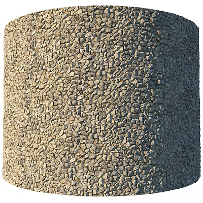 Cylindrical Construction Structure With Roughly Arranged Small Stones Textured Surface 3d model
