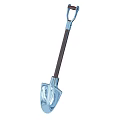 Blue Metal Shovel Weapon With Dark Handle And Sharp Blade Design 3d model