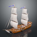 European-style ship ancient ship ancient warship large ancient ship ancient warship 3d model