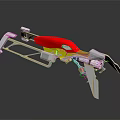 Car 3D Structure Model Design Featuring White Framework And Red Yellow Colored Sections 3d model
