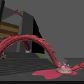 Pink Dragon Sculpture Photo Spot With Curved Body And Modern Architecture Background