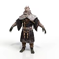 3D Rendered Fantasy Mythical Creature Character With Hooded Cloak And Ornate Belt