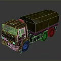Military Truck With Green Canvas Cover And Six Wheel Dark Body Military Vehicle Design