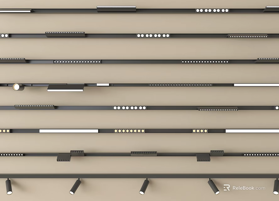 Modern Decorative Downlights And Spotlights Various Styles Lighting Fixtures 3d model