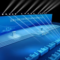 Banquet Hall for Economic Development Investment Promotion Conference with Stage Backdrop and Lighting