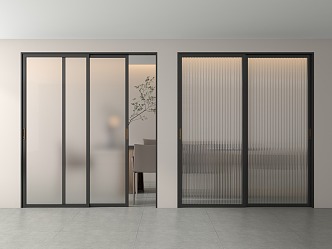 Modern sliding door Changhong glass sliding door frosted glass door bathroom door kitchen door sliding door 3d model