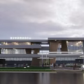 Modern Qinglong Sports Activity Center Design With Glass Curtain Walls And Waterfront View
