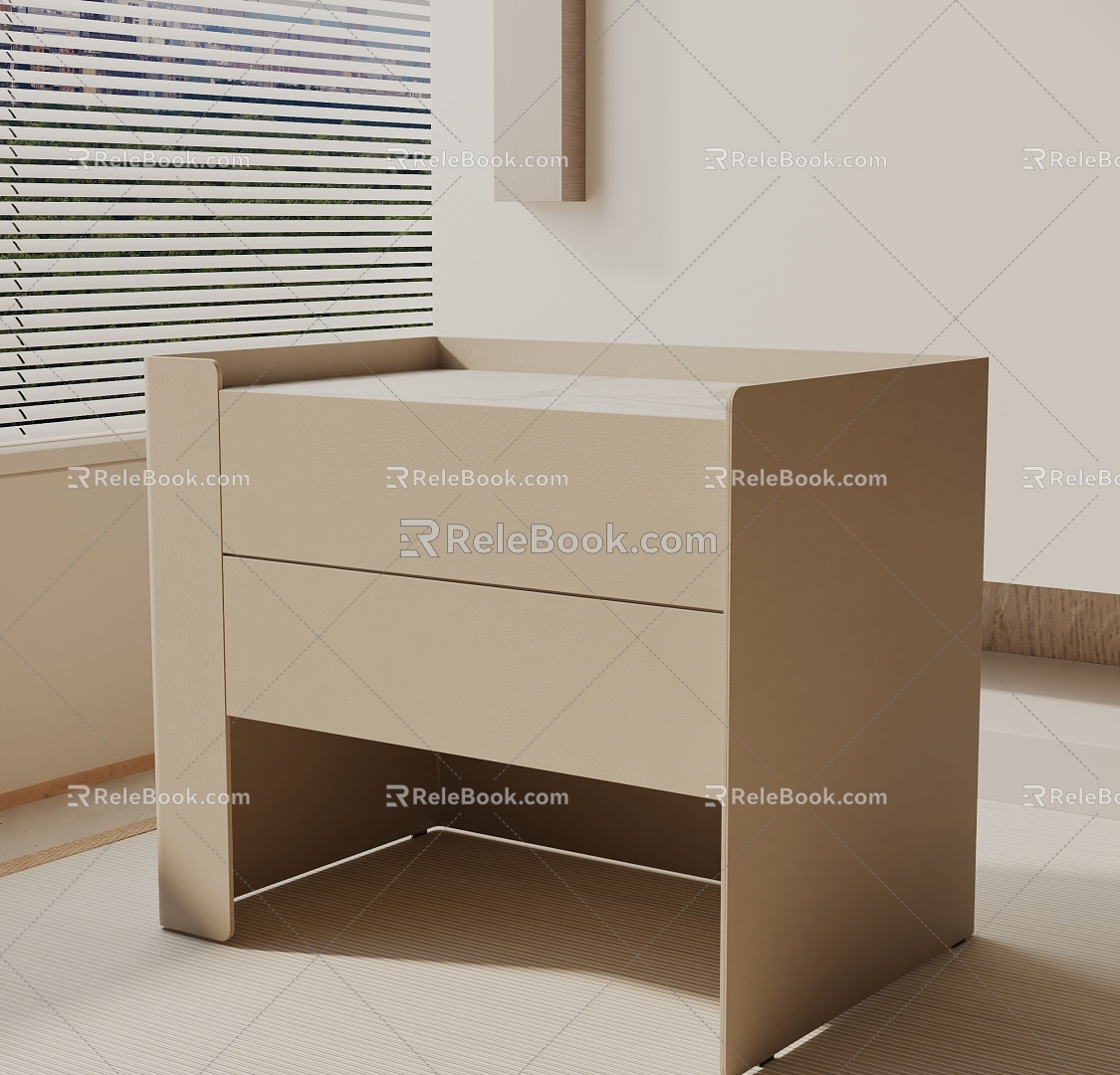 Modern Bedside Cabinet 3d model