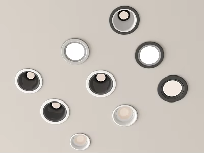 Modern Black White Recessed Downlights And Spotlights For Home Ceiling Lighting Fixtures 3d model