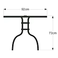 Square Glass Top Outdoor Table with Black Metal Frame and Modern Design