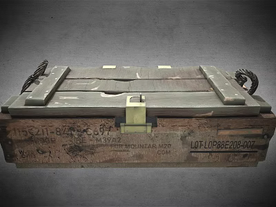 Vintage Wooden Storage Box With Metal Clasps Ropes And Loft Style Design 3d model