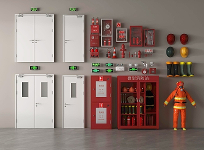 modern fire fighting equipment fire door 3d model