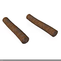 Two Brown Hand Rolled Cigars With Textured Surface On White Background
