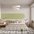 Modern Bedroom Cream Bedroom 3d model