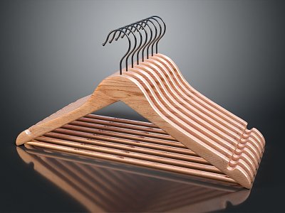 Modern Hangers Wooden Hangers Wooden Hangers 3d model