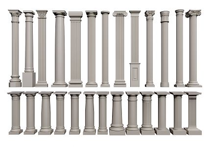 European Roman Column Roman Column Carved Column Gypsum Column 3d model