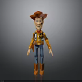 Toy Character With Red Hat Orange Striped Shirt Blue Jeans Brown Boots And Badge