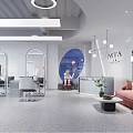 Modern Beauty Hair Salon Interior With Styling Chairs Mirrors Sofa And Lighting