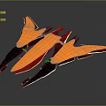 Three Orange And Black Spacecraft Models For Future Cosmic Exploration Missions 3d model