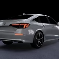 Silver Modern Sedan With Sleek Design LED Headlights And Black Alloy Wheels