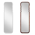 Modern Decorative Mirrors With Wavy White And Brown Wooden Frames For Home Decor