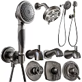 Modern Black Shower System With Handheld And Rain Showerhead Mounting Brackets 3d model