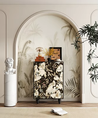 French Style Entrance Cabinet French Style End View Cabinet Decorative Cabinet 3d model