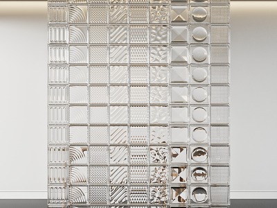 Glass brick partition 3d model