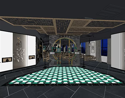 New Chinese Hot Pot Restaurant Hot Pot Restaurant Restaurant Catering Restaurant 3d model