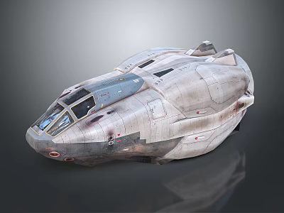 Intelligent Machine Futuristic Aerospace Vehicle With Metallic Surface And Detailed Cockpit Windows 3d model