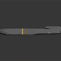Military Tactical Missile Featuring Gray Body Yellow Stripe Aerodynamic Structure And Surface Details