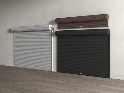 Various Colored Roller Shutters In Different Styles For Interior Wall 3d model