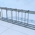 Metal Building Component Featuring Elongated Frame Structure With Metal Bars And Connection Points 3d model