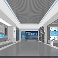 Modern Corporate Exhibition Hall With Product Showcases Digital Displays And Spacious Layout