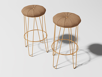 Light Luxury Bar Stool Bar Chair 3d model