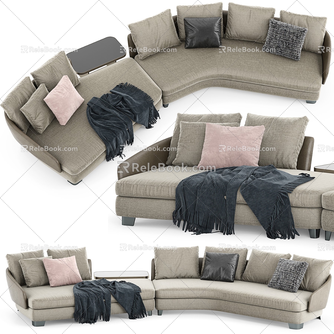 minotti multi-person sofa 3d model